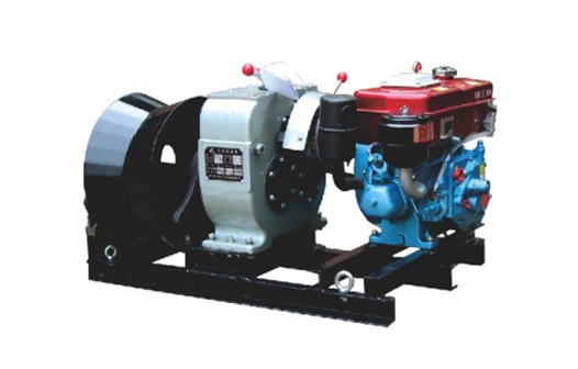 5 ton retractable and pay-off line dual-purpose engine powered winch (belt drive)